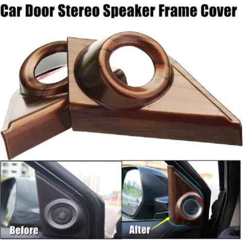 For Honda CRV CR V 2017 2018 Peach Wood Grain Door Stereo Speaker Frame Cover