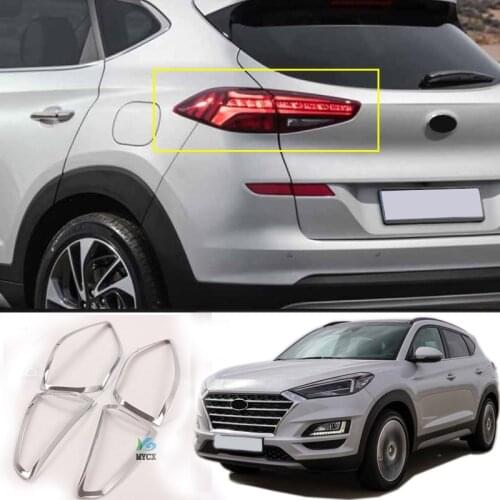 For Hyundai Tucson 2019 2020 2021 ABS Chrome Rear Tail Light Lamp Cover Trim 4PCS