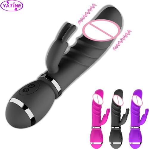 VATINE Double Massage Pussy Toys Sex Dolls For Women Female Vibrator Clitoral Stimulator Rabbit Dildo Realistic Adult Vibrators