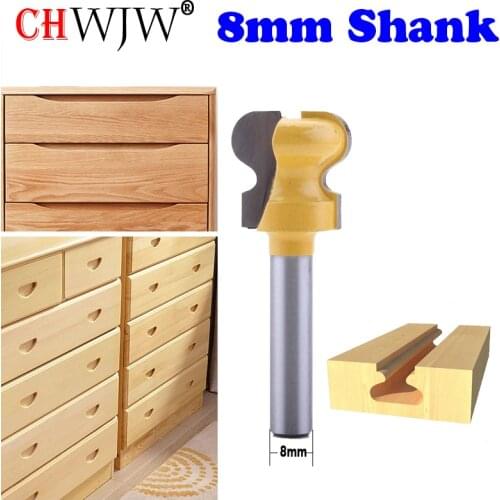 CHWJW 1pc 8mm 1/2" Shank Classical Double Finger Wood Router Bit C3 Carbide Wood Drawer Milling Cutters Woodworking Tools