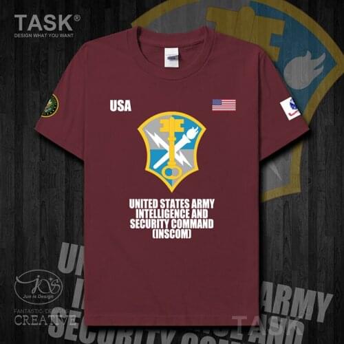 US Army Intelligence and Security Command t shirt new Short sleeve mens country summer casual jerseys sportsTactical Military