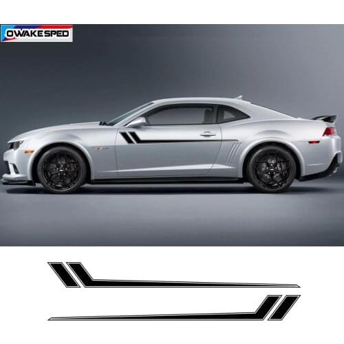 Racing Sport Stripes Car Waist Lines Sticker Auto Body Door Side Decor Vinyl Decals For Chevrolet Camaro RS LS SS LT 2010-2018
