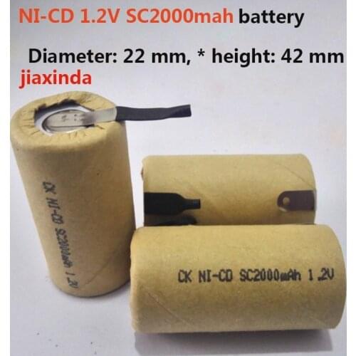 Jiaxinda NEW SC2000mAh 1.2V 2000mah NI-CD battery SC2000mAh1.2V Rechargeable batteries with leg feet foot 10pcs/lot
