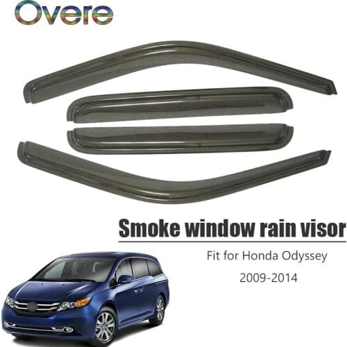 Overe 4Pcs/1Set Smoke Window Rain Visor For Honda Odyssey 2009 2010 2011 2012 2013 2014 Awnings Shelters Guard Accessories