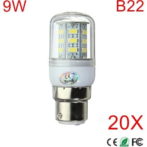 Led B22 9W Light 5730 AC220V 230V 240V Bulb Corn 24Leds Lamp Incandescent lampada Led Spotlight Lighting Super Bright 20PCS