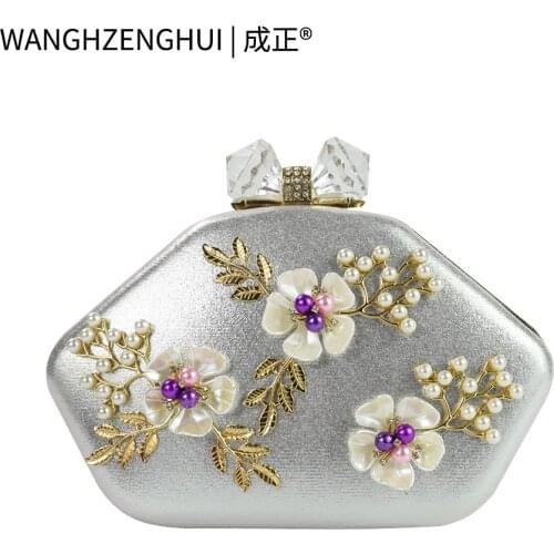 Fashion bag Fashion Sequin Fabric Shoulder Bag Flower Messenger Shoulder Handbag Evening diamond Bag