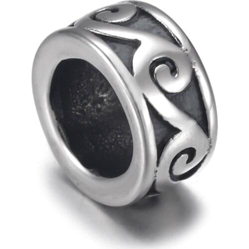 Stainless Steel Spacer Bead Polished 8mm Large Hole Metal Beads Bracelet Charms for DIY Jewelry Making Accessories