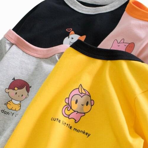 Brand New Fashion Clothes 2020 Kawaii Cartoon Girls Long Sleeve T-shirt for Girl Letter Birthday Tshirt Autumn Kids Clothing