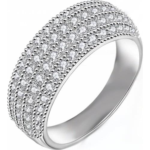 New fashion white zircon ring, simple style female white ring