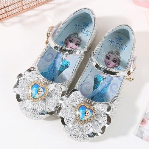 Frozen Princess Sandals for Girls Bow Casual Shoes Glitter Children Girls Elsa Sandals Butterfly Knot Party School summer Sandal
