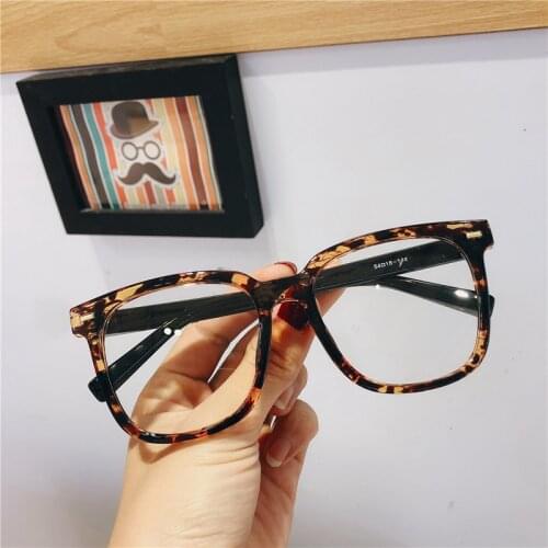 Plain face anti-blue light myopic TR leopard print glasses frame female eyeglasses blue light blocking glasses optical frame