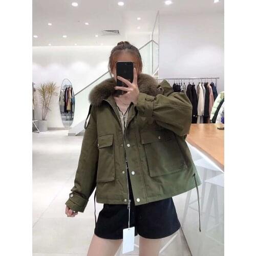 Winter Coat Women Down Jacket 2021 New Arrival Real Fox Fur Collar Short Clothes Big Pocket Plus Size Outerwear FN00987