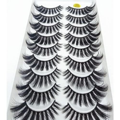 QUXINHAO 10 pairs False Eyelashes Dense Multilayer Mink Eyelashes Lashes Makeup Natural Mink Lashes Fake Eyelash cilios