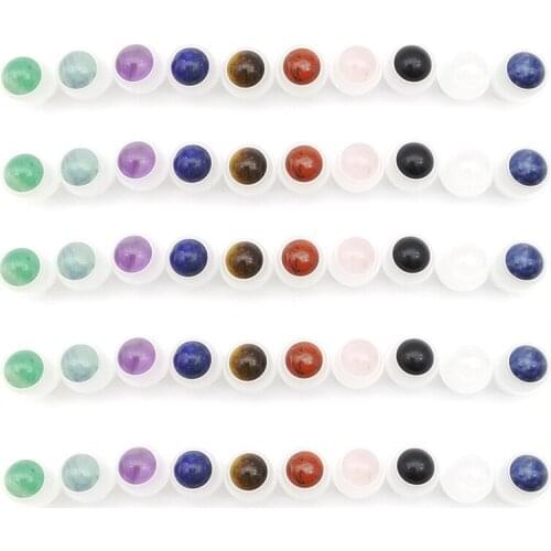 100 X Natural Gemstone Roller Ball For 5ml 10ml THICK Glass Essential Oil perfume Roll On Bottles Accessories