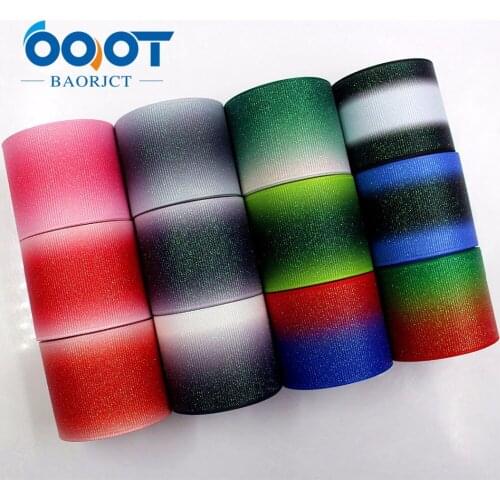 OOOT BAORJCT 181164 38 mm 10 yards flash Ribbons Thermal transfer Printed grosgrain Wedding Accessories DIY handmade material
