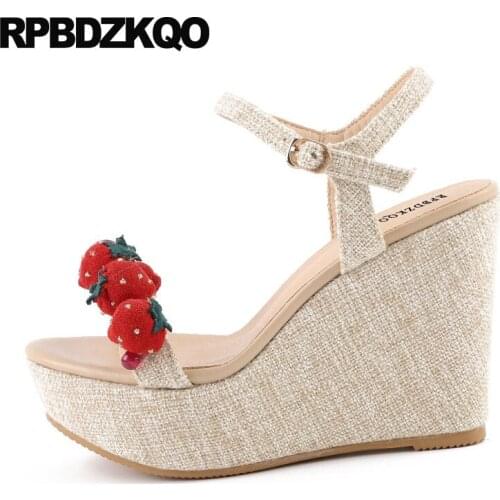 Stiletto embellished ankle strap extreme runway cute fetish women wedge platform sandals shoes high heels exotic dancer pumps