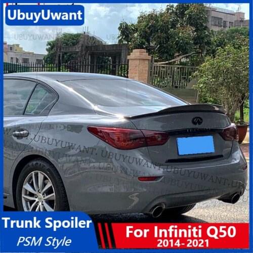UBUYUWANT PSM Style For Infiniti Q50 Car Rear Trunk Spoiler Q50 Q50L Q50S 2014 - 2021 Real Carbon Fiber Boot Lip Spoiler Wing
