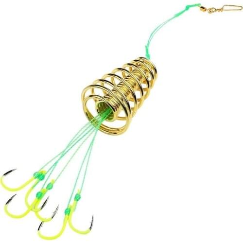 1pc High Carbon Explosion Hook Carp Spherical Feeder Bomb Proof Hanging Fishing Hooks Tool Spring Anti-winding Explosion Hook