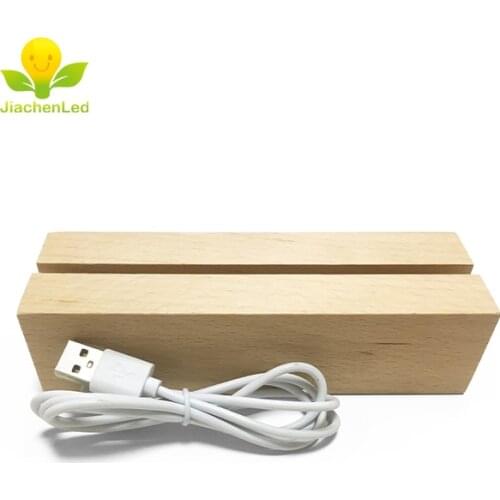 Factory Price Square Led Lamp Base, Led Light With Wooden Base For 5mm acrylic