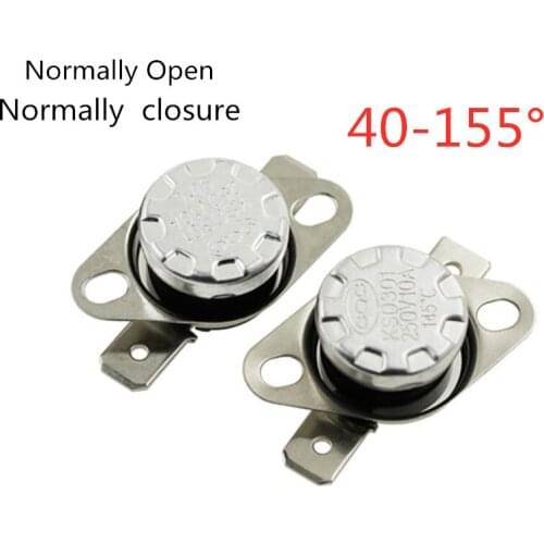 1PCS KSD301 250V 10A Normally Closed NC Thermostat Temperature Thermal Control Switch DegC 40-150Celsius Degree Normally Closure
