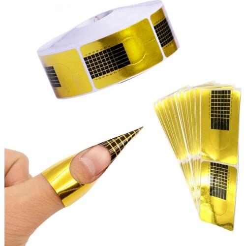 100/500pcs Professional Nail Art Tools Nail Extension UV Gel Tip Extension Builder Form Tray Nail Supply Manicure Tool