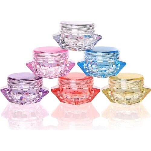 200pcs,3g Diamond cream box,cream bottle,cosmetic packing box,trial sample box,portable travel empty bottle.8 color