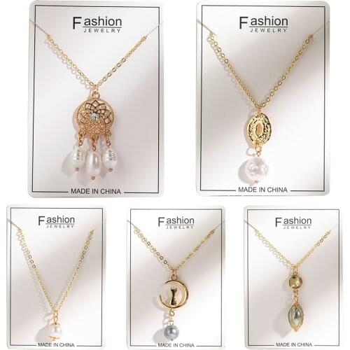 2020 Elegant Pearl Necklaces & Pendants For Women Girl Long Gold Shell Choker Necklace Personality Fashion Vintage Jewelry Gift