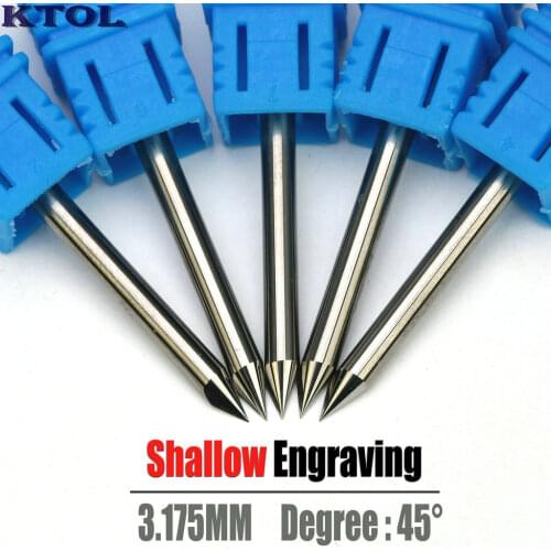 3.175mm 45 Angle Flat Bottom V Carving Bit Engraving Tool Wood End Mill CNC PCB Carbide Cutter Milling Router Bits 0.1-0.5mm Tip