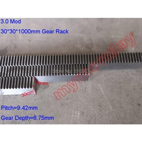 3M 3.0 Mod 30*30*1000 mm Mold Spur Gear Rack Precision CNC Rack Straight Teeth Toothed rack