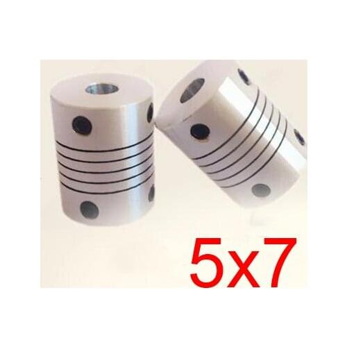 30pcs/lot 5x7 CNC Motor Jaw Shaft Coupler screw encoder 5mm to 7mm 5 to 7 Flexible Coupling 19mm OD 25mm length