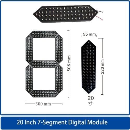 4Pcs/lot 20 Inches 7-Segment of the Number Module,LED clock screen / Oil price screen / Scoreboard,Outdoor highlight screen