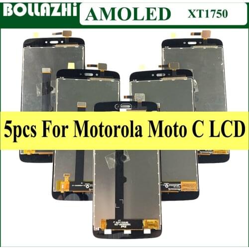Lot 5 Piece LCD Screen For Motorola Moto C XT1750 XT1755 Xt1754 LCD Display Digitizer Panel Screen Assembly 5.0"