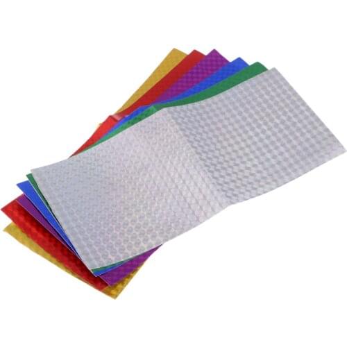 22.5x10cm 6pcs Holographic Adhesive Film Flash Fishing Lure Tape Fish Scale Skin Lure Metal Hard Bait Stickers