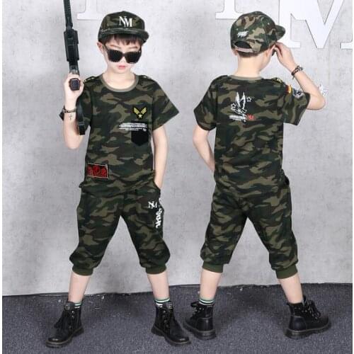 Children Clothing Sports Suit Boy Summer Set Two-piece Childrens Wear stitching suit 4 6 8 10 12 14 16 Years old Child clothes