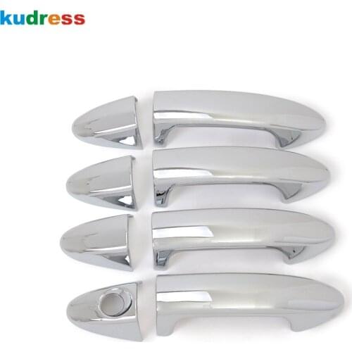 For Ford Fiesta 2009 2010 2011 ABS chrome Door handle catch cover Trim cap auto accessories 8pcs