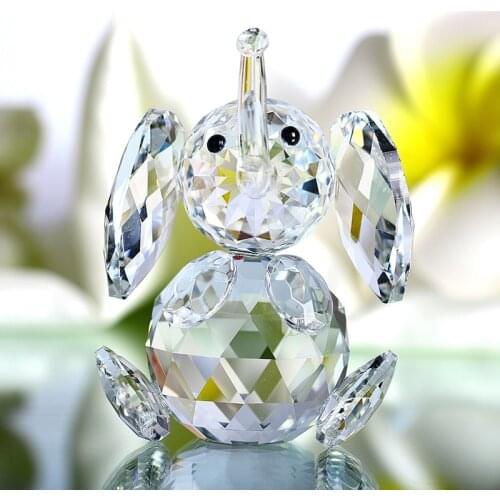H&D Crystal Elephant Figurines Collectibles Glass Animal Figurine for Table Home Decoration Souvenir Wedding Birthday Gift