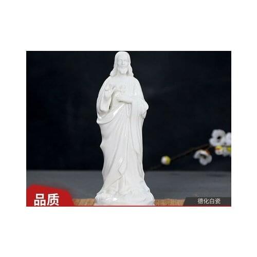 Jesus white porcelain statue, safe packaging. 24cm Lord Jesus Christ, you have been good and sincere, and have been self-denying