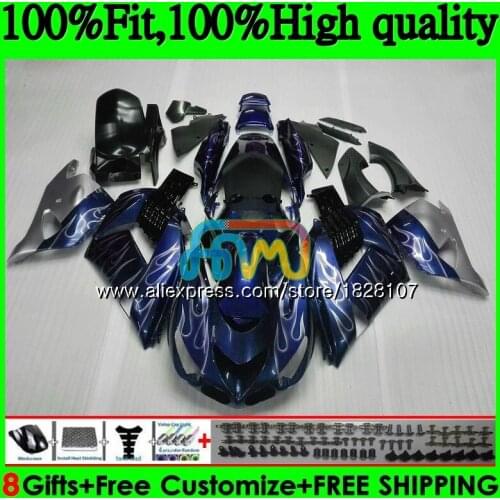 Injection For KAWASAKI ZX 14R ZX14R 06 07 08 09 10 11 21BS.116 Blue silvery ZZR1400 ZX-14R 2006 2007 2008 2009 2010 2011 Fairing