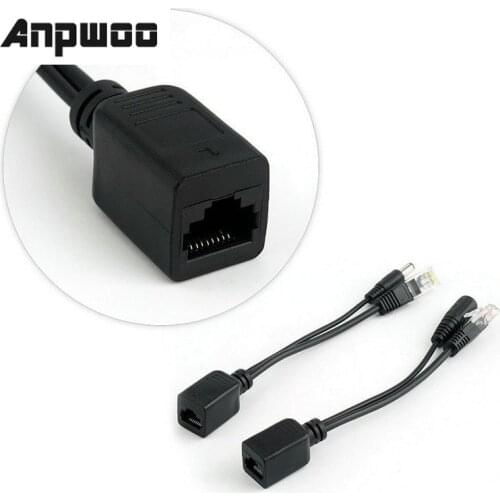 ANPWOO POE Cable Passive Power Over Ethernet Adapter Cable POE Splitter RJ45 Injector Power Supply Module 12-48v For IP Camea