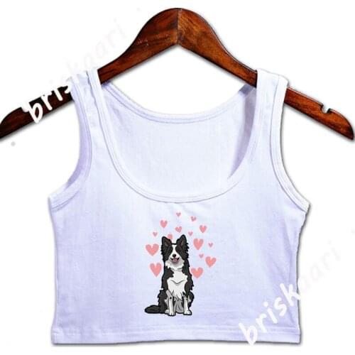 Border Collie Dog Crop Top Women Formal Printing For Girl Top Summer S-XXL Sunlight Sleeveless Vest