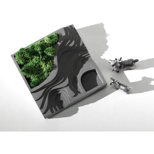 Square stairsSilicone flower pots mold 3d handmade Cement molds silica gel concrete moulds vase geometry mould storage box step