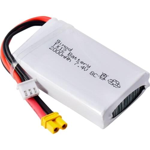 2000mah 7.4V 2S Lipo Battery 8C JST-XH and jst Plug for OPENTX RadioMaster TX12 Jumper T16 Remote Control Transmitter