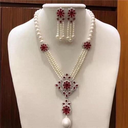 Fashion Nigeria 2pcs Bridal Zirconia Jewelry Sets For Women Party, Luxury Dubai Nigeria CZ Crystal Wedding Jewelry Sets