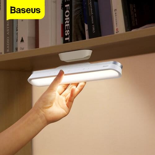 Baseus Stepless Dimming LED Reading Desk Lamp USB Rechargeable Table Lamp for Study Touch Magnetic Bedside Lamp Night Light Home