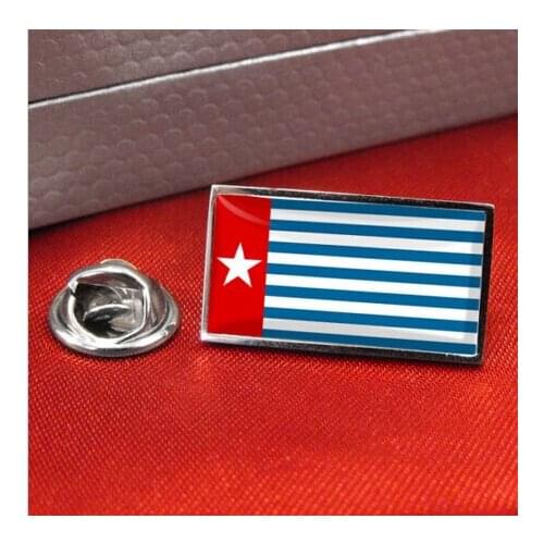 Low price custom West Papua Flag Lapel Pin Badge / Tie Pin custom made metal country flag lapel pin