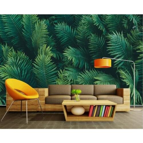 Beibehang Fashionable special eye personality wallpaper green leaf sofa bedroom background wall papel de parede 3d wallpaper