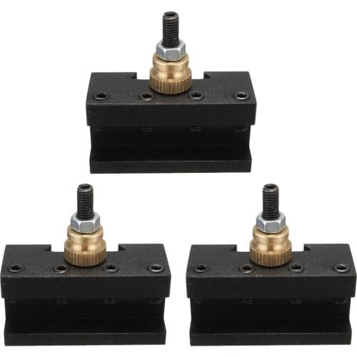 Turning Tool Post Holder Mini Lathe Quick Change Tool Post Holder( Iron+Brass/3Pack/Black )