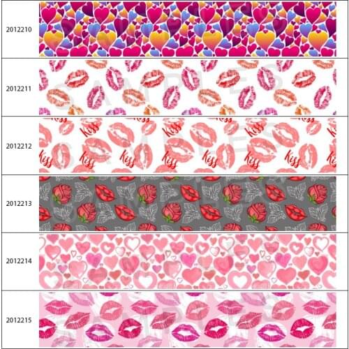 Lips Pattern Valentines Day Printing 10yards Printed Grosgrain/Satin Ribbon