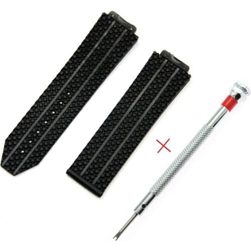 24mm 25mm 26mm 27mm Silicone WatchBand For HUBLOT Big Bang Classic Fusion Series Skidproof Band Watch Strap Wrist Bracelet Belt