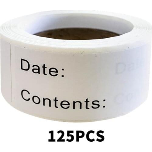 125 Pcs/Roll Self-Adhesive Removable Freezer Refrigerator Food Storage Paper Sticker Labels White Stickers Food Labels 1 X 3Inch